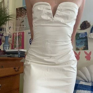 White pho leather cotton candy LA dress